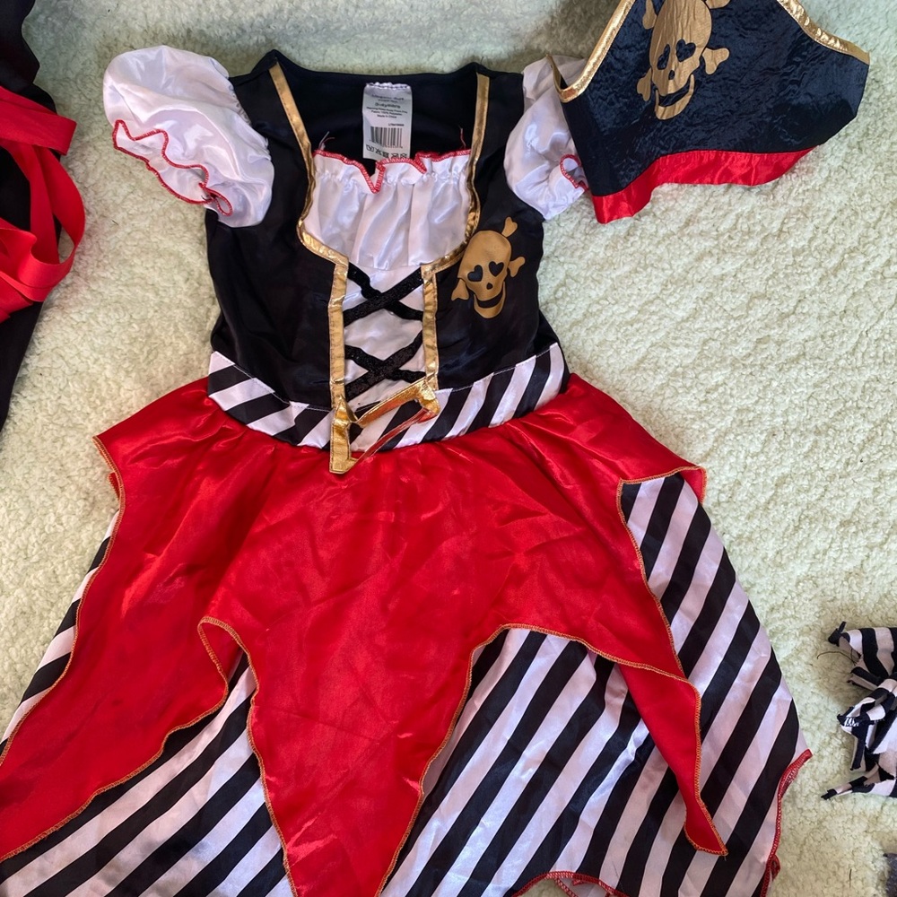 Kids girls pirate dress up costume 3-4